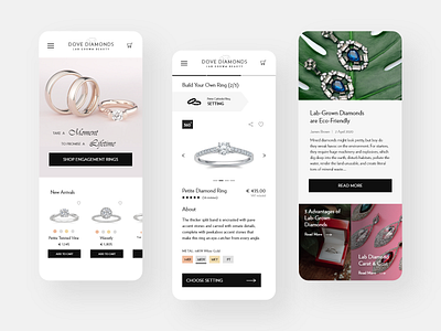 Dove Diamonds UI Design