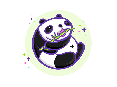 Chunky panda animal logo cartoon cute design digital digitalart illustration kawaii panda