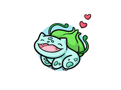 Bulba-baby-saur branding bulbasaur character cute cute art design digitalart fanart illustration kawaii logo nintendo pokeball pokemon pokemon go procreate