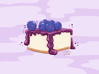 Blueberry cheese cake blueberry branding character cheese cake cute cute art design digitalart food illustration kawaii logo ui