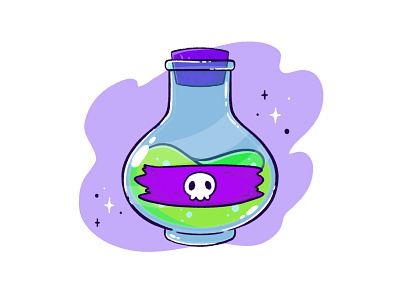 Poisonous bottle cartoon chemistry cute cute art design digitalart fantasy illustration kawaii logo magic pirate poison