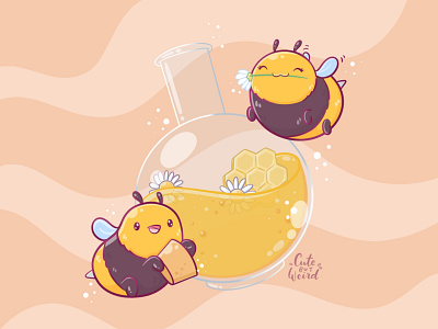 Honey Elixir bee branding character cute cute art design digitalart elixir flowers graphic design honey illustration kawaii logo magic potion vector