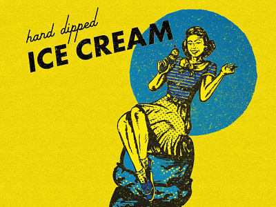 Hand-Dipped Delicious to Lick 1950s branding design float ice cream icon illustration illustrator logo pen and ink photoshop retro retro design soda typography vintage