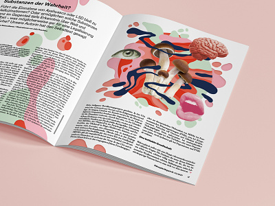 Philosophie Magazine – Psychedelic Substances collage editorial illustration illustration