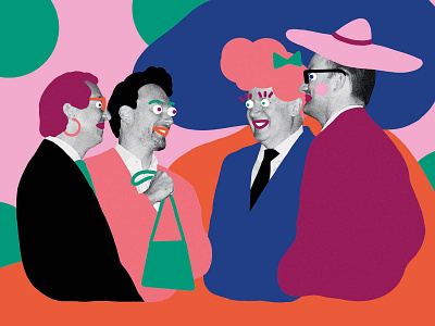 Die Zeit – Men's round adobe photoshop collage editorial illustration illustration