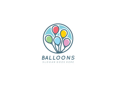 Colorful Balloons Logo Design 3ab2ou app balloon logo balloons color colorful colorful logo icon vector