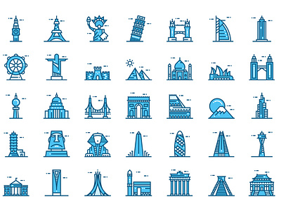 World Landmarks icons