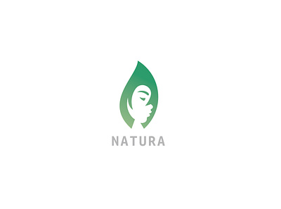 Natura-Leaf Girl Logo design female female logo green leaf makeup natural nature nature art