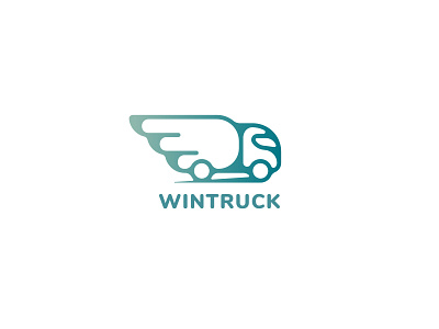 Wing Truck Logo cargo delivery fast logo shipping truck wing