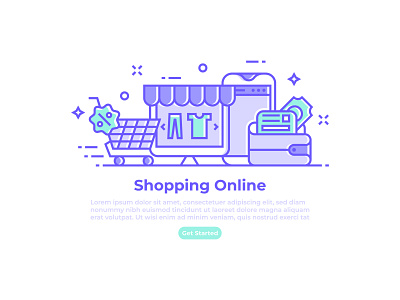 Shopping Online concept delivery ecommerce illustration internet online online store shop shopping ui ui design ux