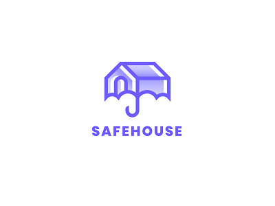 Safe House-Umbrella Logo buildings construction home house realestate safe umbrella