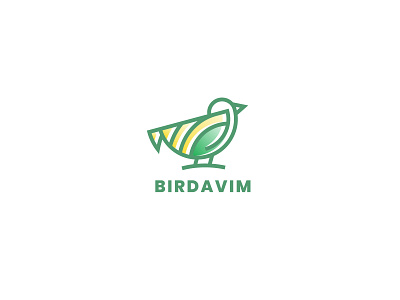 Nature Bird Logo bird fly green leaf logo minimalist nature