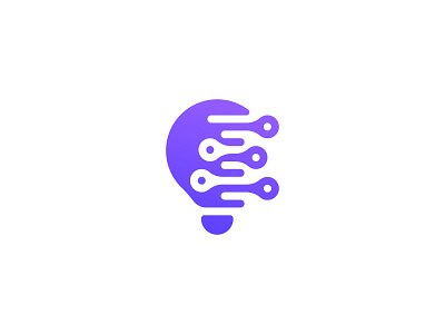 Technology Ideas Logo Design bulb bulb logo creative data idea light purple smart startup tech technology