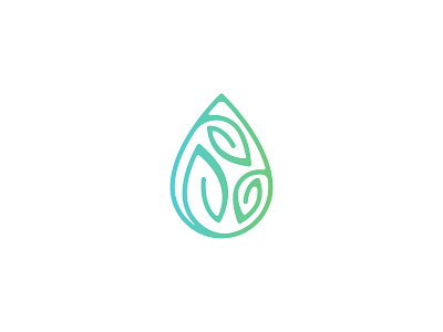 Water Drop and Leaf Logo Template