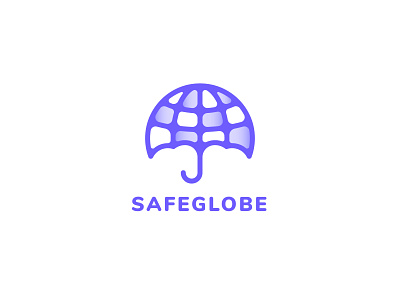 Safe Globe- Umbrella Logo globe hacking network networks purple security security logo startup tech umbrella