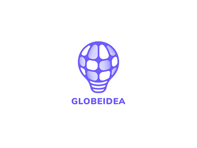 Global Ideas Logo bulb earth globe icon idea lightbulb logo logo design modern purple unique