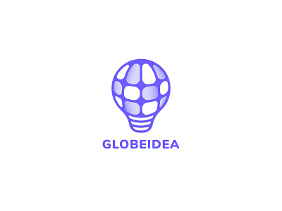 Global Ideas Logo bulb earth globe icon idea lightbulb logo logo design modern purple unique