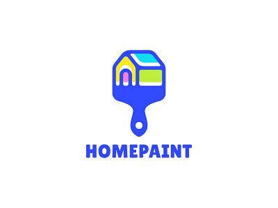 Home Paint Logo color colorful design home house logo neon paint painting real estate service