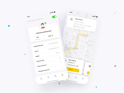 Tezaz Delivery System (Driver App) app delivery design driver flat food ui ux