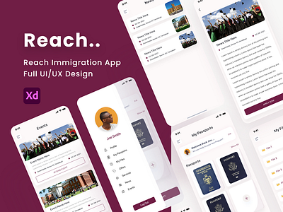 Reach Immigration app design ui ux