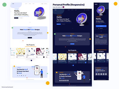 Personal Profile design ui ux vector website