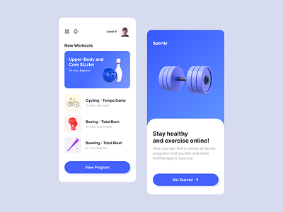 Sportly | Fitness App activity activity app app box exercise fitness fitness app football gym health healthy minimal sport sport app sportly tracker trainer ui wellness workout