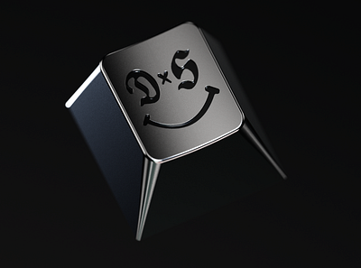 Logo Metal Keycap with Acrylic infill 3d branding contrast design keyshot modeling render rendered rendering