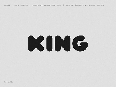 KING Logo - Type Work branding branding design design flat icon logo logotype minimal text typography vector