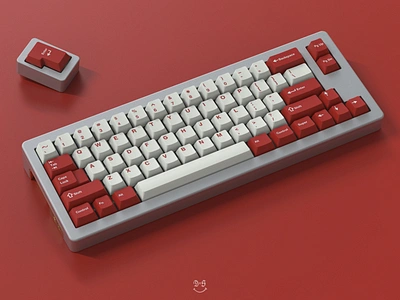 Classic Red GMK 3d branding keyshot minimal red render rendered rendering renders