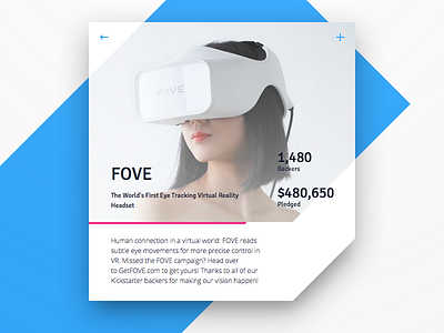 Crowdfunding Campaign 032 32 backers campaign crowdfunding dailyui eye tracking fove headset pledged virtual reality vr