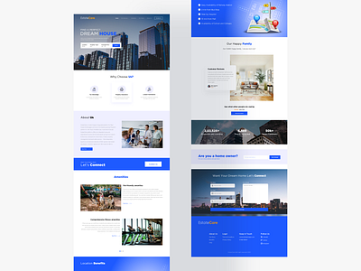 Landing Page For Real Estate Company adobexd app design landing page design landingpage realestate realestatelanding page ui ui design uiinspiration uiux uiuxinspiration userinterfacedesign ux website website concept website design websites