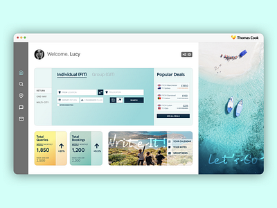 Travel Agency Booking System/CMS - Thomas Cook application aviation clean ui modern design travel travel agency travel agent travel app travel app ui type website