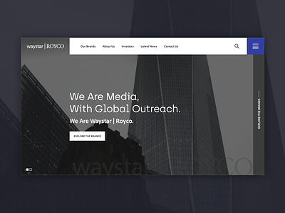 Waystar Royco - Website Mockup corporate branding corporate design geometrical media straight edge succession tv series waystar web design web designer web mockup website