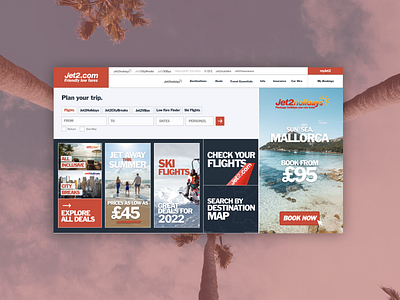 Jet2 Rebranding - Geometric Square Web UX aviation brand flight booking flight search geometric design holiday jet2 redesign square travel travel web ux uxui vacation vacation rental web web redesign web ux web ux design website