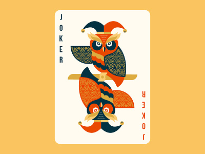 Quinn the Fox Playing Cards: Joker animals cards color colour cool cute flat design geometric illustration joker nature owl playing cards
