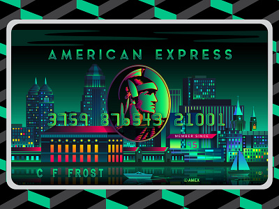 American Express: Green Card architecture bright buildings city color colorful colour colourful cool editorial lights neon