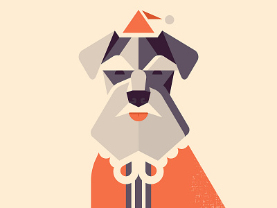 Schnauzer Christmas Card animals christmas christmas card color colour cute design geometric happy christmas illustration low poly merry christmas pet schnauzer vector