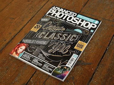 Advanced Photoshop Magazine Front Cover advanced photoshop calligraphy chalk chalkboard colorful editorial fox front cover illustration magazine type typography