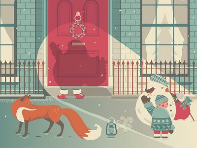 Merry Christmas! architecture children christmas cool cute fox foxes fun london santa snow vintage
