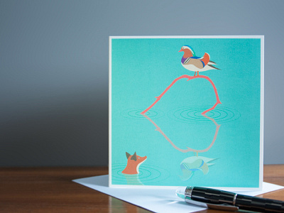 Valentine's Day Card card color cool cute duck fox fun greetings card illustration love pretty valentines day
