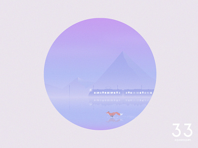 #QuinnsQuips animals color colour cute fox gradient low poly minimal mountains nature train water