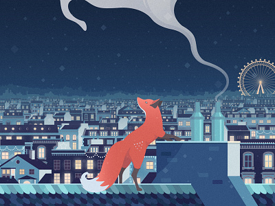 Christmas 2015 architecture building christmas fox houses lights london nature roofs skyline snow