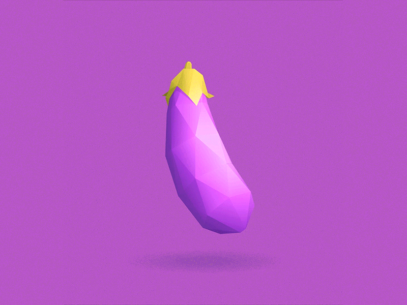 Aubergine animation aubergine awesome cool cute eggplant food fruit illustration low poly purple vegetable