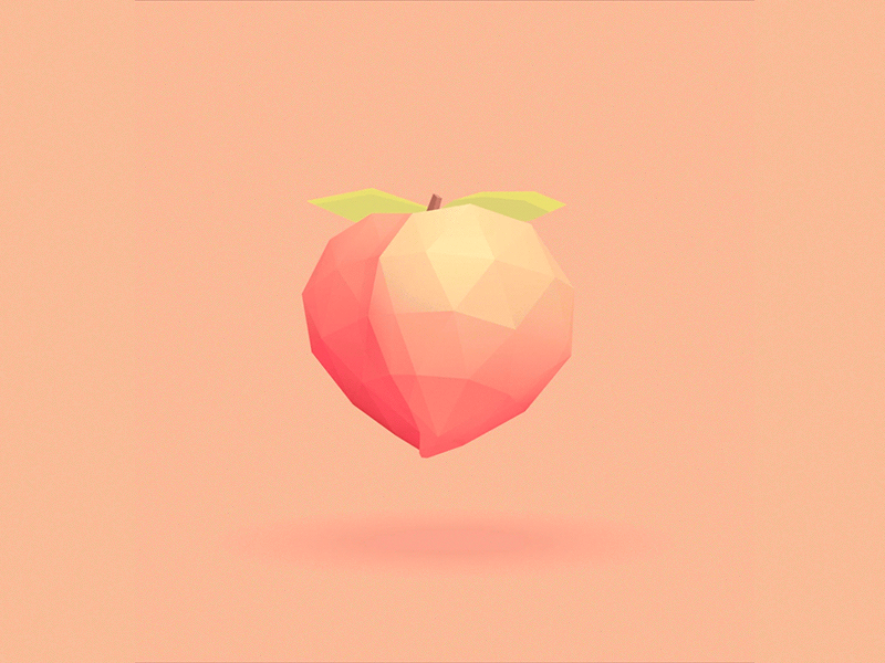Peach animation awesome colour cool cute food fruit illustration low poly peach pink sweet