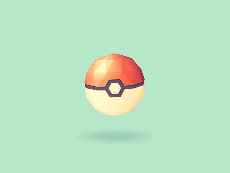 Pokeball animation color content cute float fly gif illustration low poly nintendo pokeball pokemon