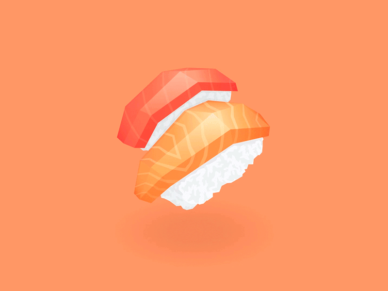 Sushi animation content cute floating food illustration japan nigiri rice salmon sushi tuna