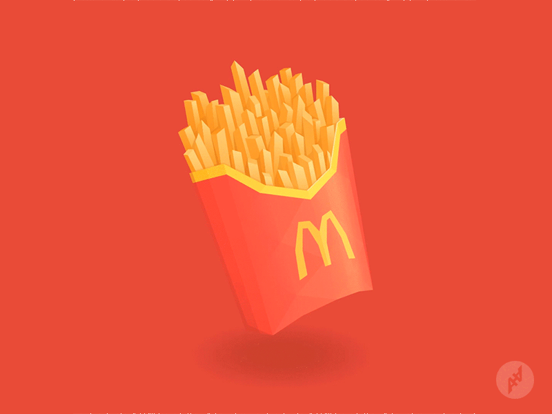 Mcdonald's Fries animation chips content cute fast food floating food fries gif illustration low poly mcdonalds