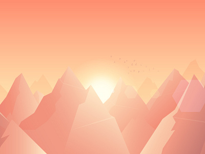 Betterup Background: Mountains app background birds calm gaming gradient mountain sky startup sun sunset vector