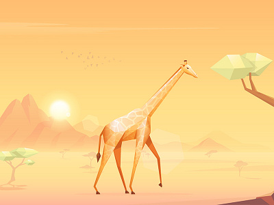 Jaguar Land Rover: Giraffe animals app background environment gaming giraffe gradient illustration low poly nature ui ux