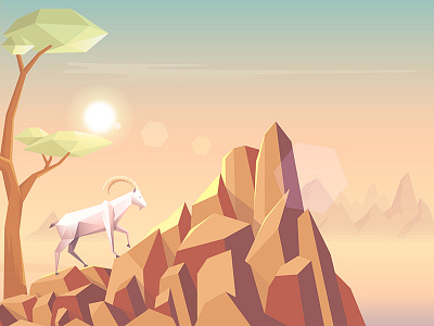 Jaguar Land Rover: Mountain Goat animals app background environment game gaming goat gradient low poly nature ui ux